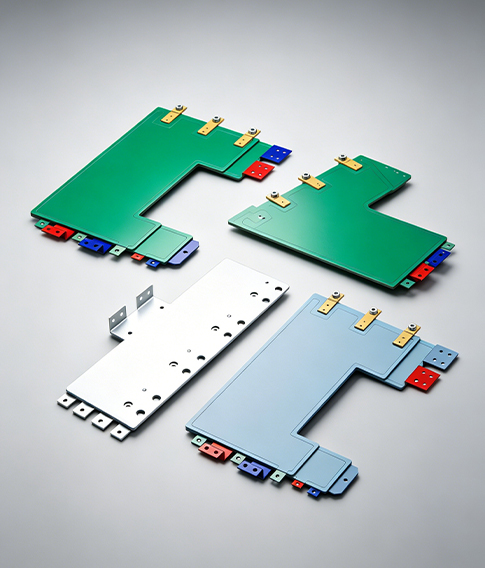 Barra colectora laminada compuesta
